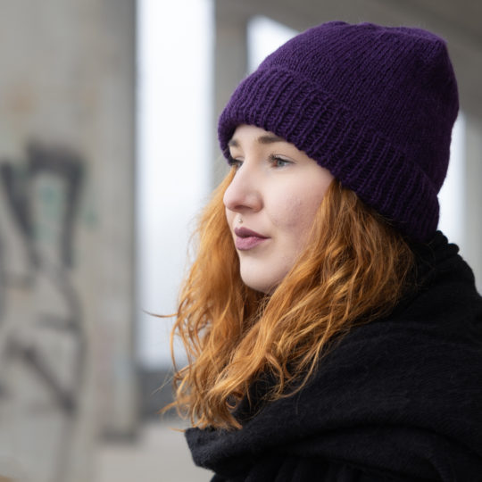 Alpakov&aacute; čepice Jilguero - fialov&aacute;